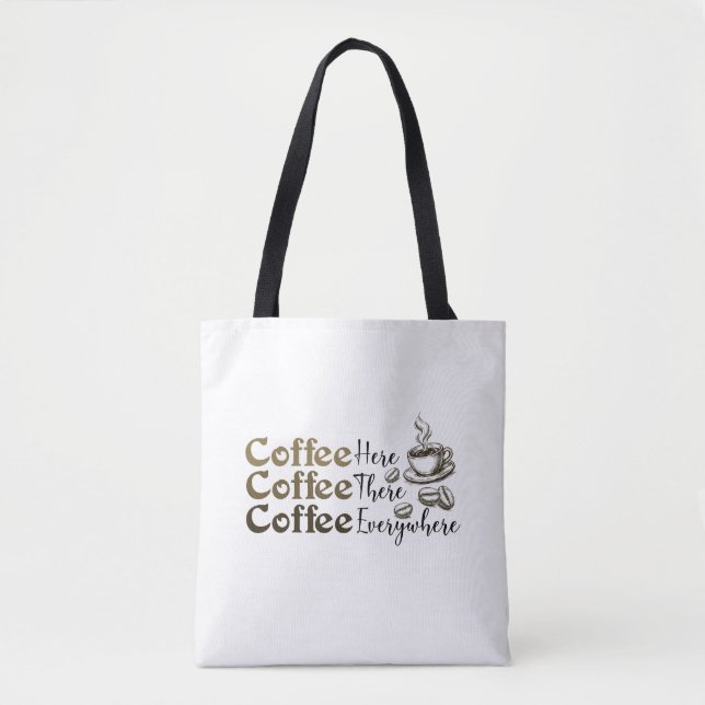 Sac fourre-tout Café Partout Élégant Réutilisable (Devant)