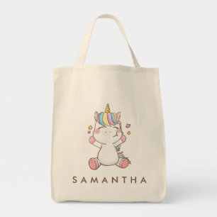Sac fourre-tout câlin arc-en-ciel licorne personna