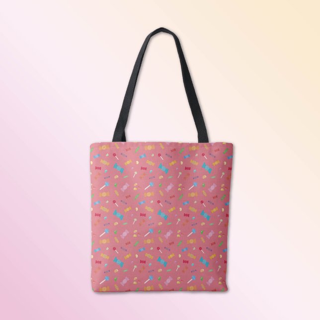 Sac fourre-tout Candy Joy corail rose (Colorful Candy Everyday Tote Bag.)