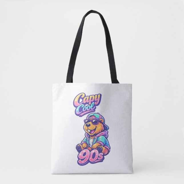Sac fourre-tout capybara cool rétro 90 (Devant)