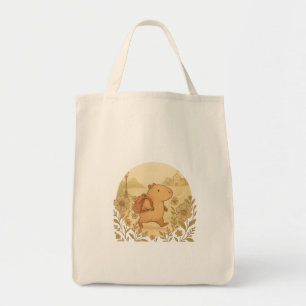 Sac fourre-tout Capybara mignon   Retour à l'école