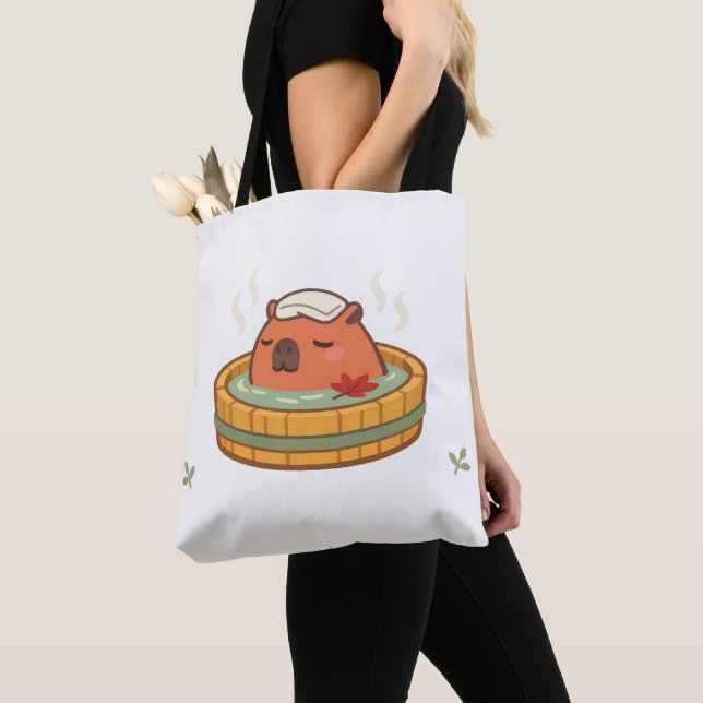Sac fourre-tout Capybara Onsen Source chaude (De près)