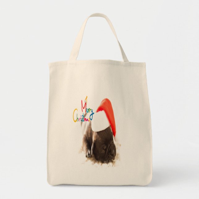 Sac fourre-tout carlin de Noël (Devant)