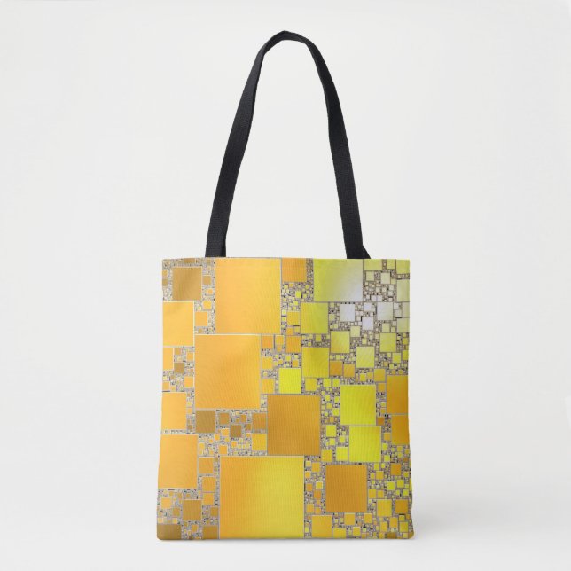Sac fourre-tout carré jaune et orange (Devant)