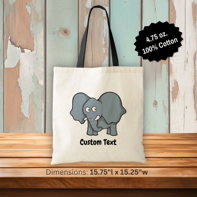 Sac fourre-tout cartoon éléphant gris (Créateur téléchargé)