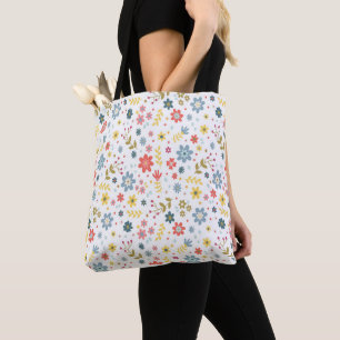 Sac fourre-tout charmant à motif de fleurs sauvage