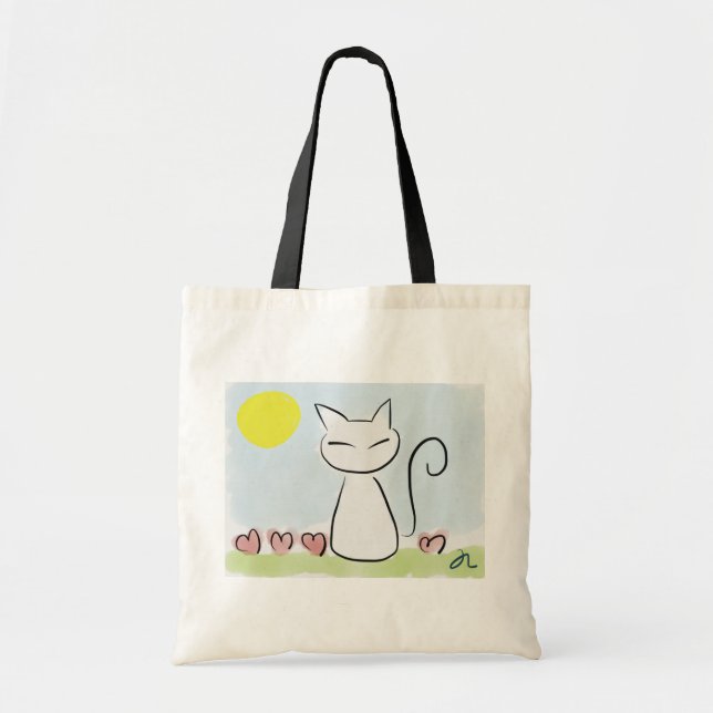 Sac fourre-tout - chat au soleil (Devant)