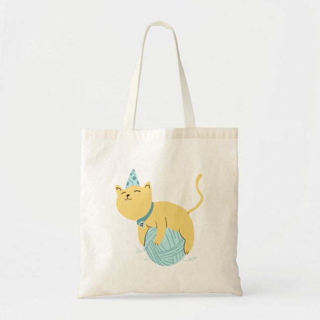 Sac fourre-tout chat et laine (Devant)