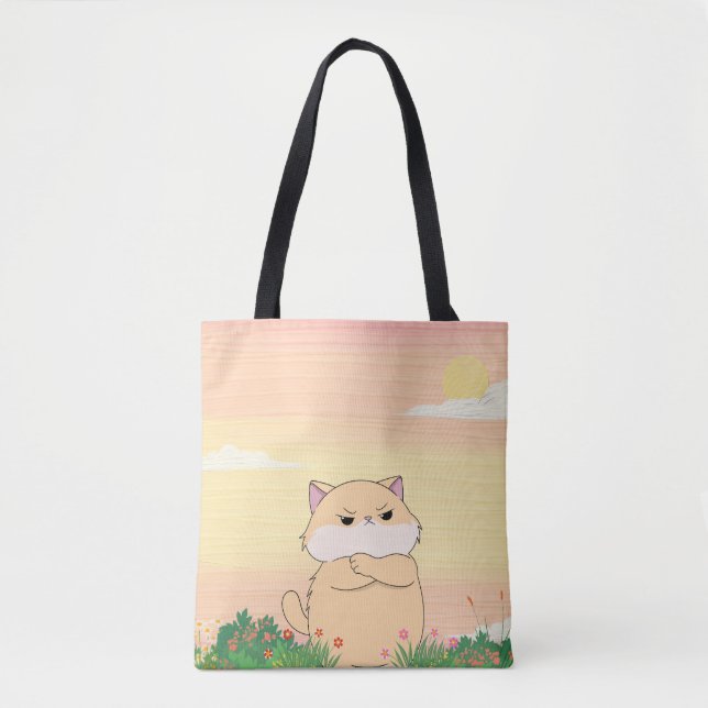Sac fourre-tout chat mignon grincheux (Devant)