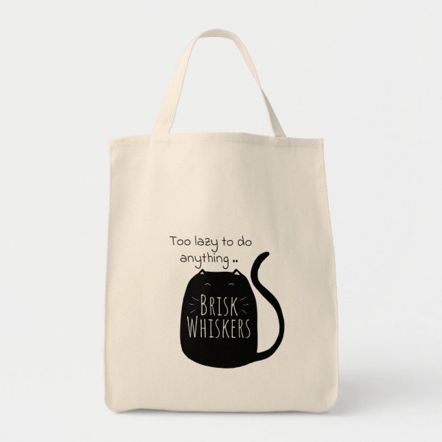Sac fourre-tout chat noir paresseux (Devant)