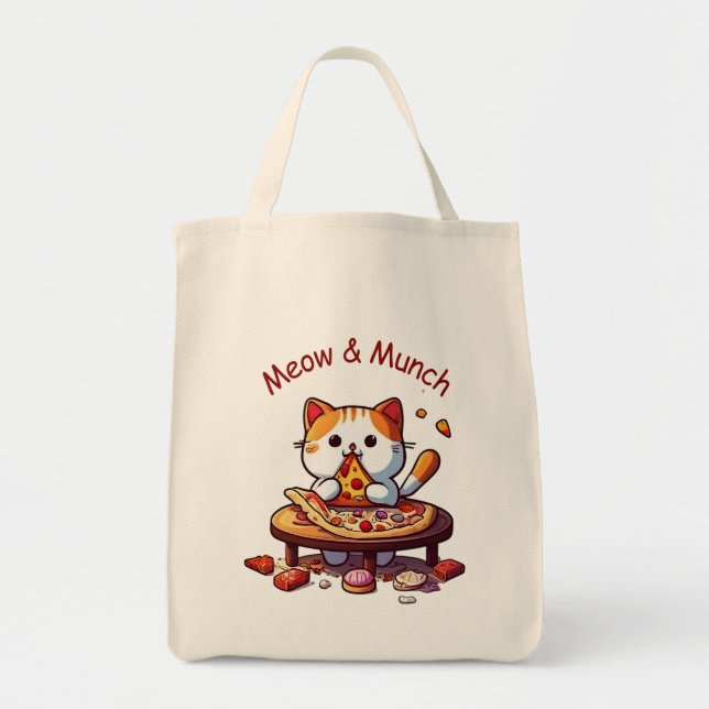 Sac fourre-tout chat pizza Meow & Munch (Devant)