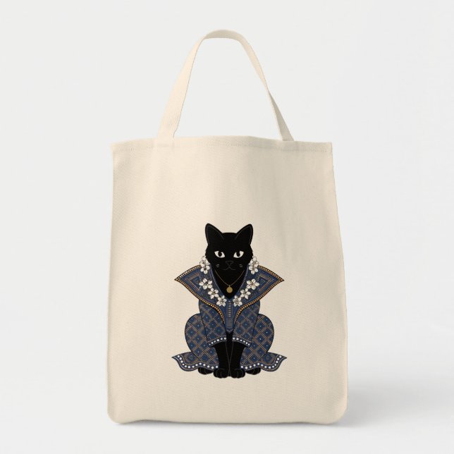 Sac fourre-tout Chat Reine Bleu Batik (Devant)