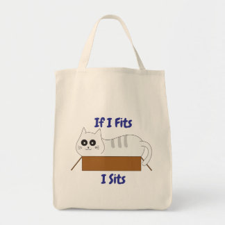 Sac fourre-tout chat "Si je rentre, je m'assois"