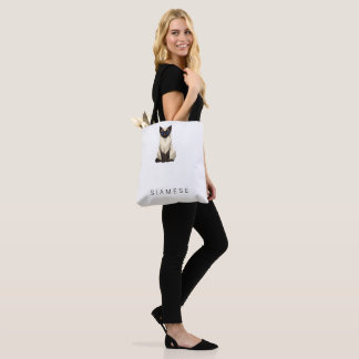 Sac fourre-tout chat siamois géométrique minimalis