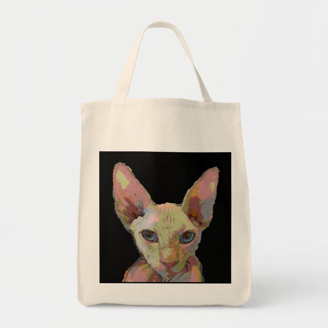 Sac fourre-tout CHAT SPHYNX SANS CHEVEUX (Devant)