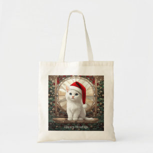 Sac fourre-tout chaton blanc avec chapeau de Père
