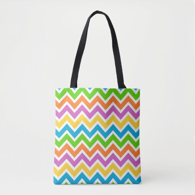 sac fourre-tout chevron printemps (Devant)