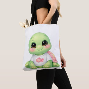 Sac fourre-tout chibi tortue de mer kawaii mignon