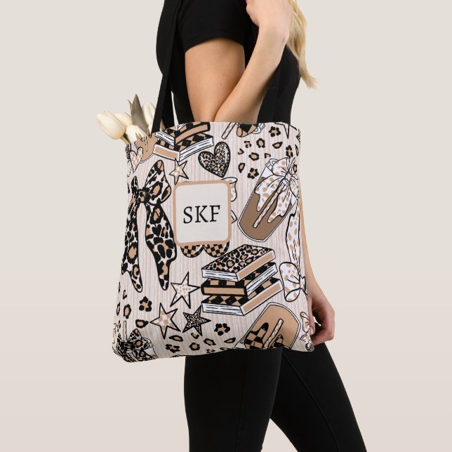 Sac fourre-tout chic léopard amateur de café Terre (De près)