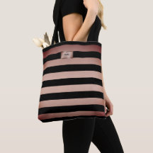 Sac fourre-tout Chic Rose Gold Stripes