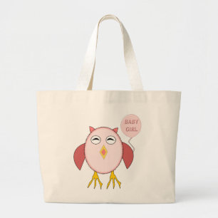 Sac fourre-tout Chouette de petite fille rose mign