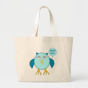 Sac fourre-tout Chouette garcon bleu Mignon