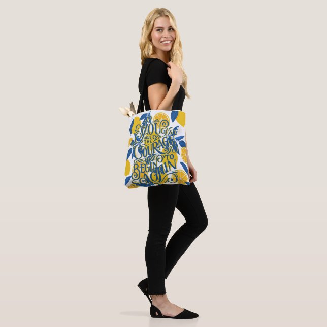 Sac fourre-tout citation Lemon Courage  (Sur le modèle)