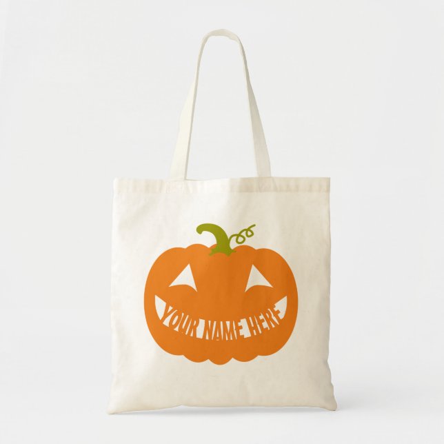 Sac fourre-tout Citrouille Halloween personnalisé (Devant)