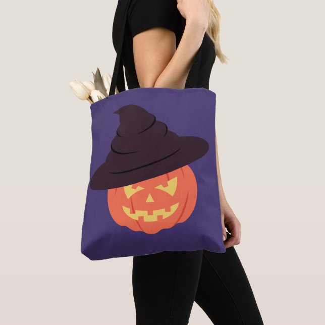 Sac fourre-tout Citrouille Orange Retro - Hallowee (De près)
