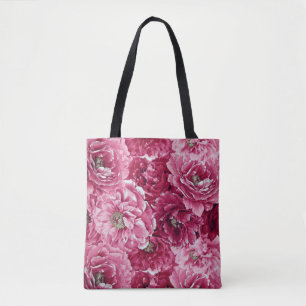 Sac fourre-tout Classic Pink Peonies Clusters