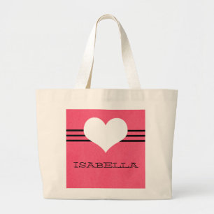 Sac fourre-tout Coeur rose moderne