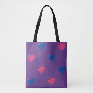 Sac fourre-tout coeurs de fierté bisexuelle