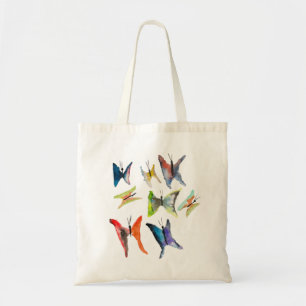 Sac fourre-tout coloré de papillons aquarelles