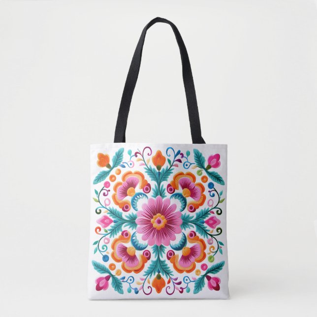 Sac fourre-tout coloré Floral mexicain Fiesta (Devant)