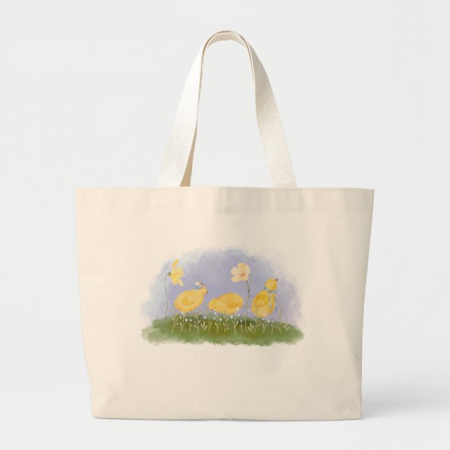 Sac fourre-tout Coquette Spring Chicks and Daisies (Devant)