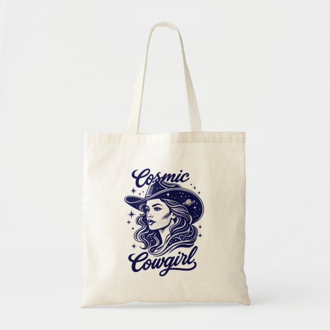Sac fourre-tout Cosmic Cowgirl | Esthétique spatia (Devant)