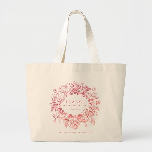 sac fourre-tout couleur rouge/rose avec logo 2026, (Devant)