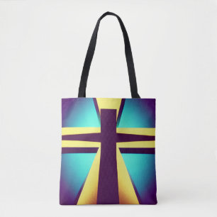 Sac fourre-tout croisé de rayons violets et bleus