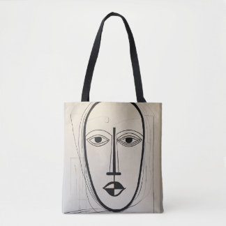Sac fourre-tout Cubist Face Art - Design abstrait 