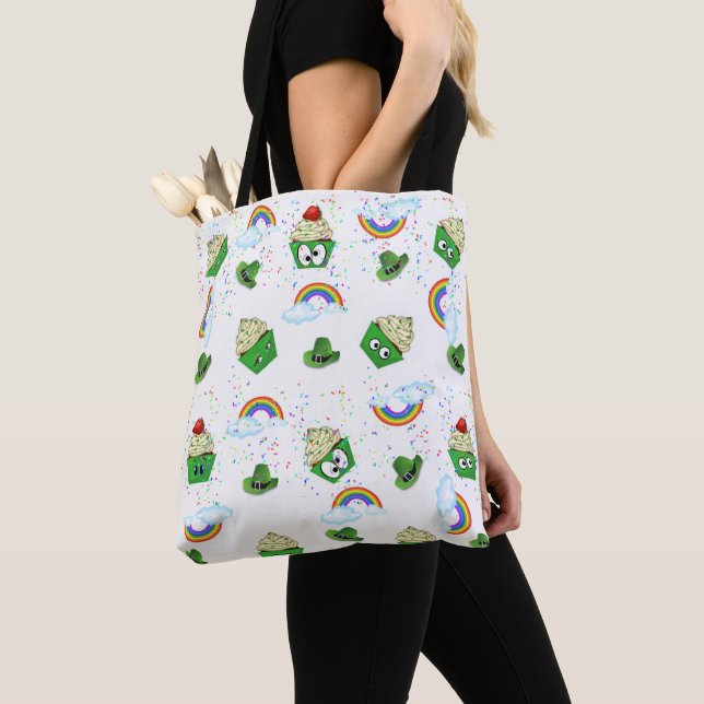 Sac fourre-tout Cupcakes Arc-en-ciel Saint Patrick (De près)