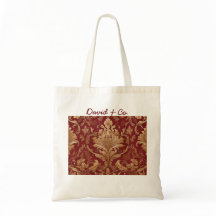 sac fourre-tout customisé avec design damassé roug