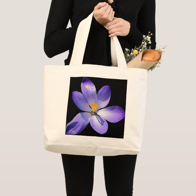 sac fourre-tout d'achat de fleurs pourpres (Devant (produit))