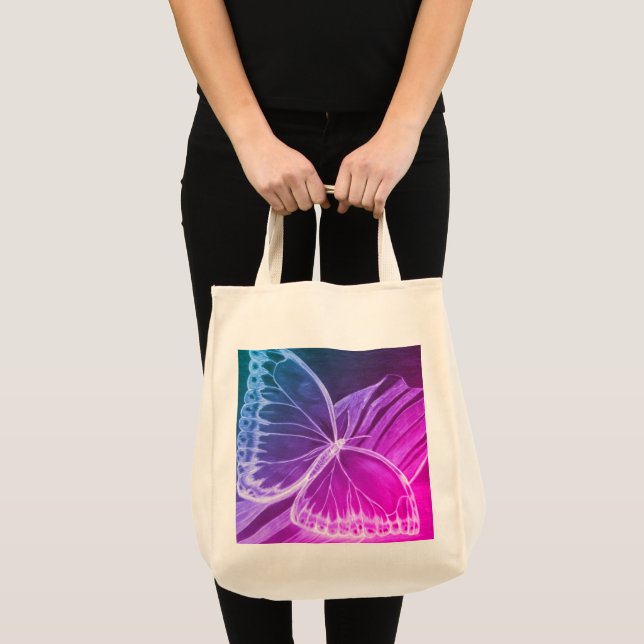 Sac fourre-tout d'achat de papillon pourpre (Devant (produit))