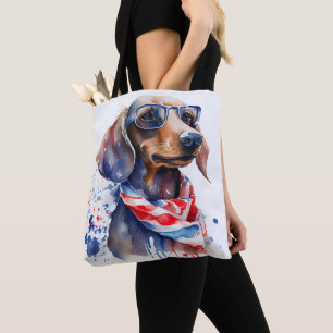 SAC FOURRE-TOUT DACHSHUND FÊTE DE L'INDÉPENDANCE