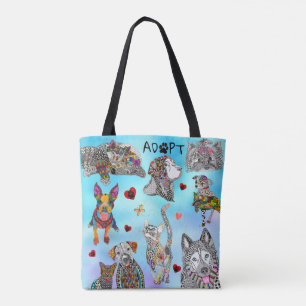 Sac fourre-tout d'adoption de chiens et de chats m