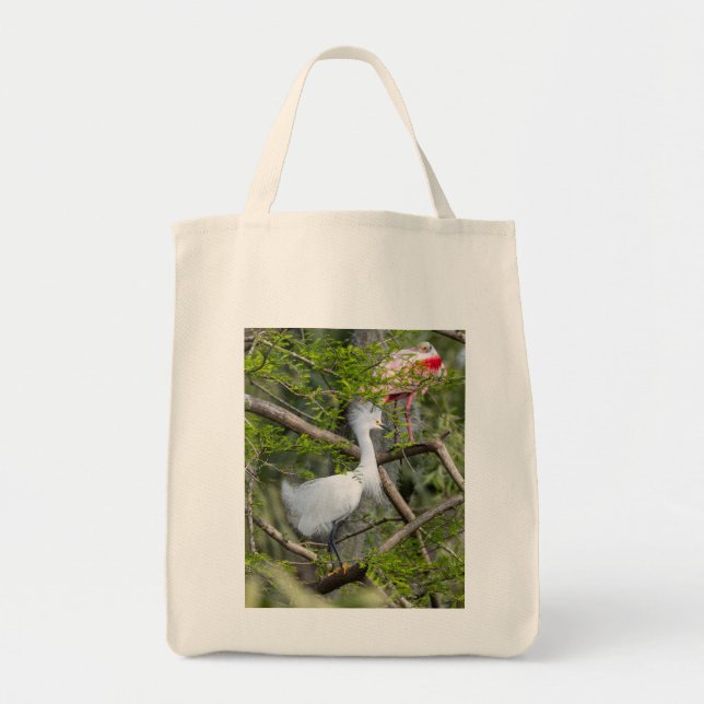 Sac fourre-tout d'aigrettes neigeuses et de spatul (Devant)