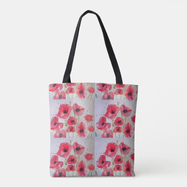 Sac fourre-tout d'alimentation en aquarelle Red Po (Dos)