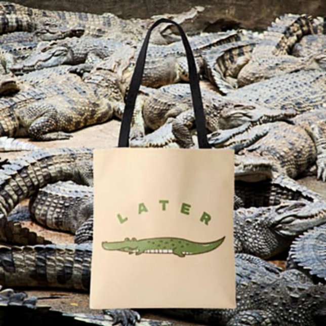 Sac fourre-tout d'alligator plus tard - Quirky Far (Créateur téléchargé)