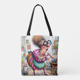 Sac fourre-tout Dame et Chat Quirky
