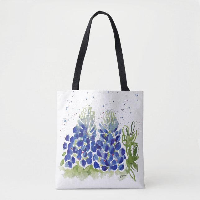 Sac fourre-tout d'aquarelle Bluebonnet (Devant)